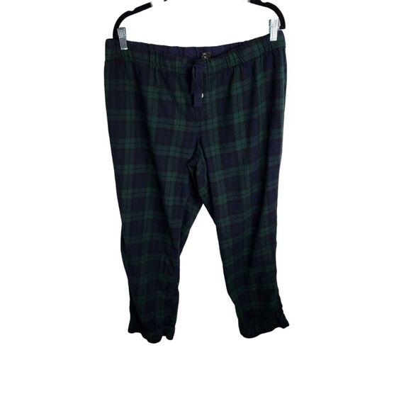 J. Crew Other - J. Crew Womens XL Black Watch Tartan Flannel Drawstring Pajama Pants Blue Green
